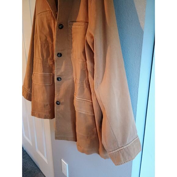 Jjill Xl Women's Jacket Toffee Brown Cotton Button Front Classic - Picture 6 of 11